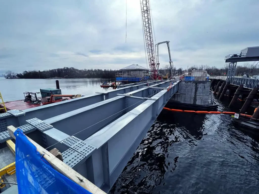 North Hero Grand Isle Drawbridge Setting Steel April 2022