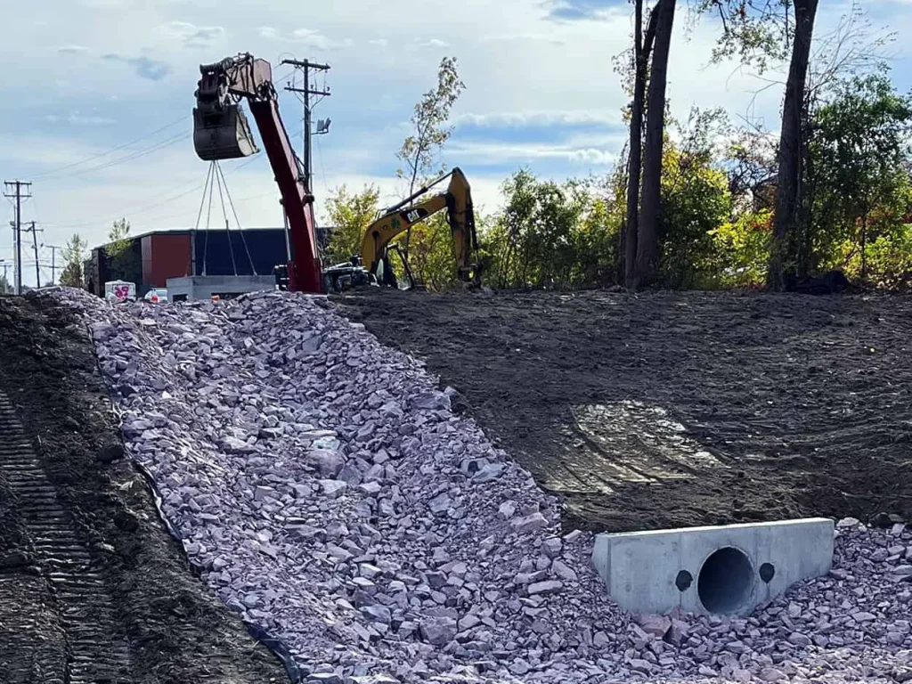 Champlain Parkway Retention Pond Overflow Burlington VT Oct 2022